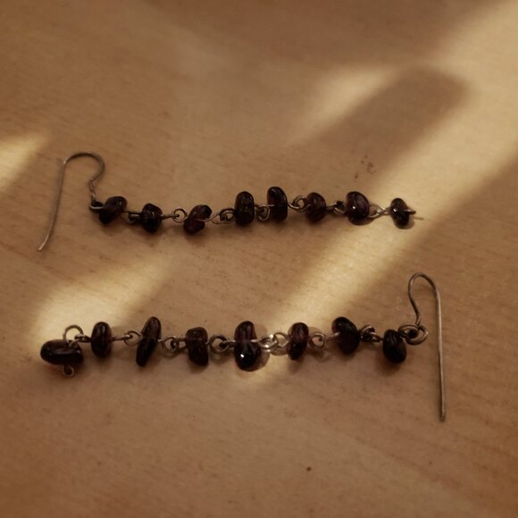 Garnet Drop Earrings - Picture 1 of 4